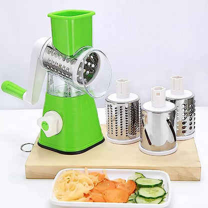 Multifunctional Vegetable Slicer Vegetable Slicer Manual Kitchen Grater Vegetable Chopper 3 in 1 Round Mandolin Cutter Potato Spiralizer Household Gadgets